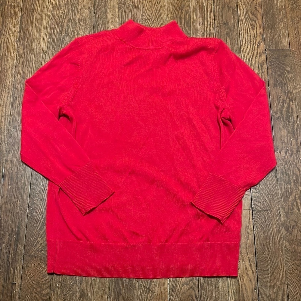 Moth by Anthropologie Red Wool Blend Mock Turtleneck Sweater